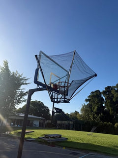 Customer photo: the ProShot Return Net on an outdoor court