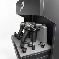 The top shelf of the Recovery Station from the side, the ProGun IR in their cradle